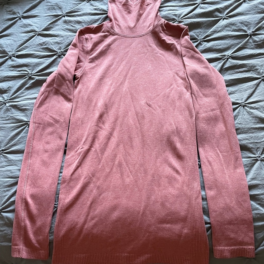 Luluemon, dark peach color, turtleneck long sleeved top